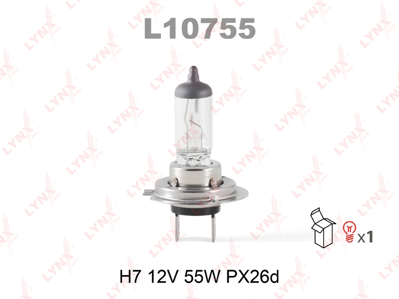 Автолампа LYNXauto H7 12V 55W PX26D L10755
